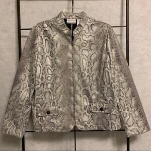ALFRED DUNNER Faux Snake Skin Zip Up Jacket/Blazer Women's Size 14P